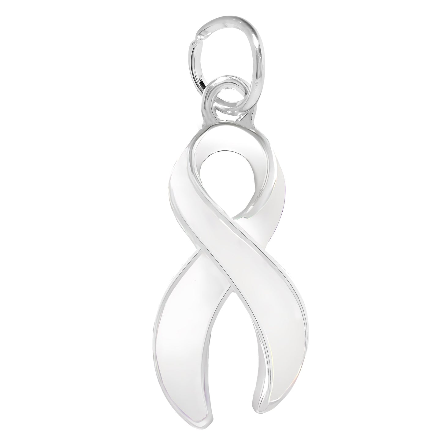 Large White Ribbon Awareness Charms