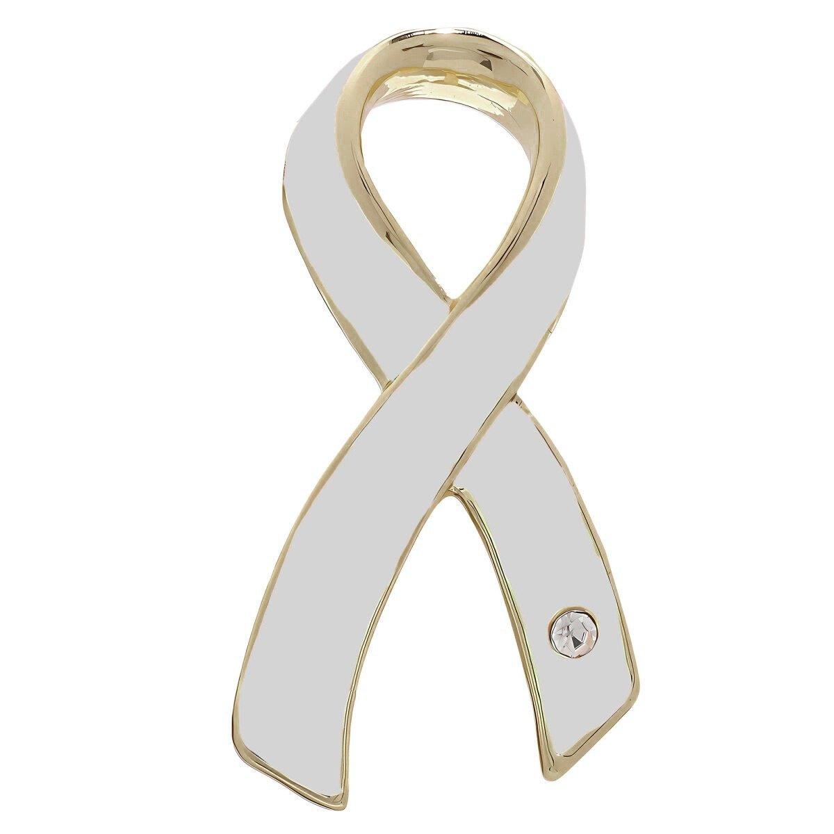 Large White Ribbon Awareness Pins