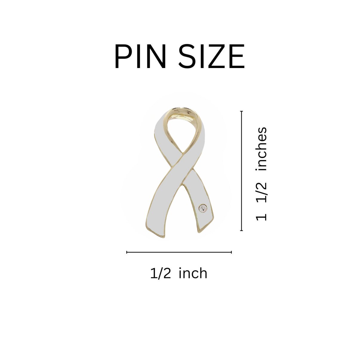 Large White Ribbon Awareness Pins