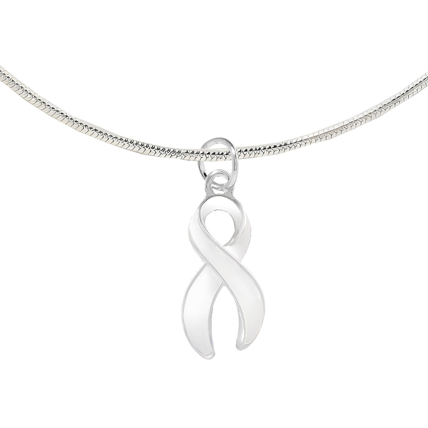 Large White Ribbon Necklaces