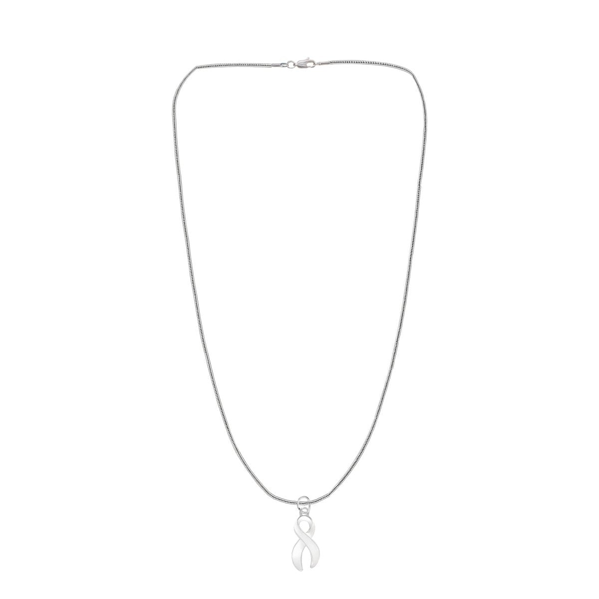 Large White Ribbon Necklaces