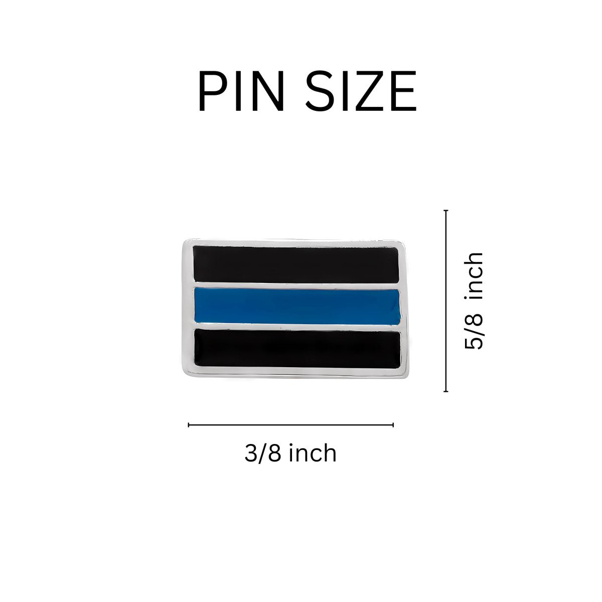 Law Enforcement Rectangle Blue Line Pins