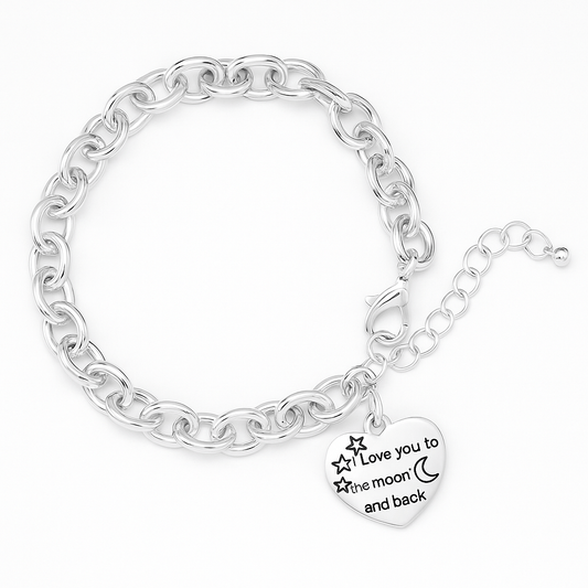 Love You To The Moon And Back Chunky Charm Bracelets