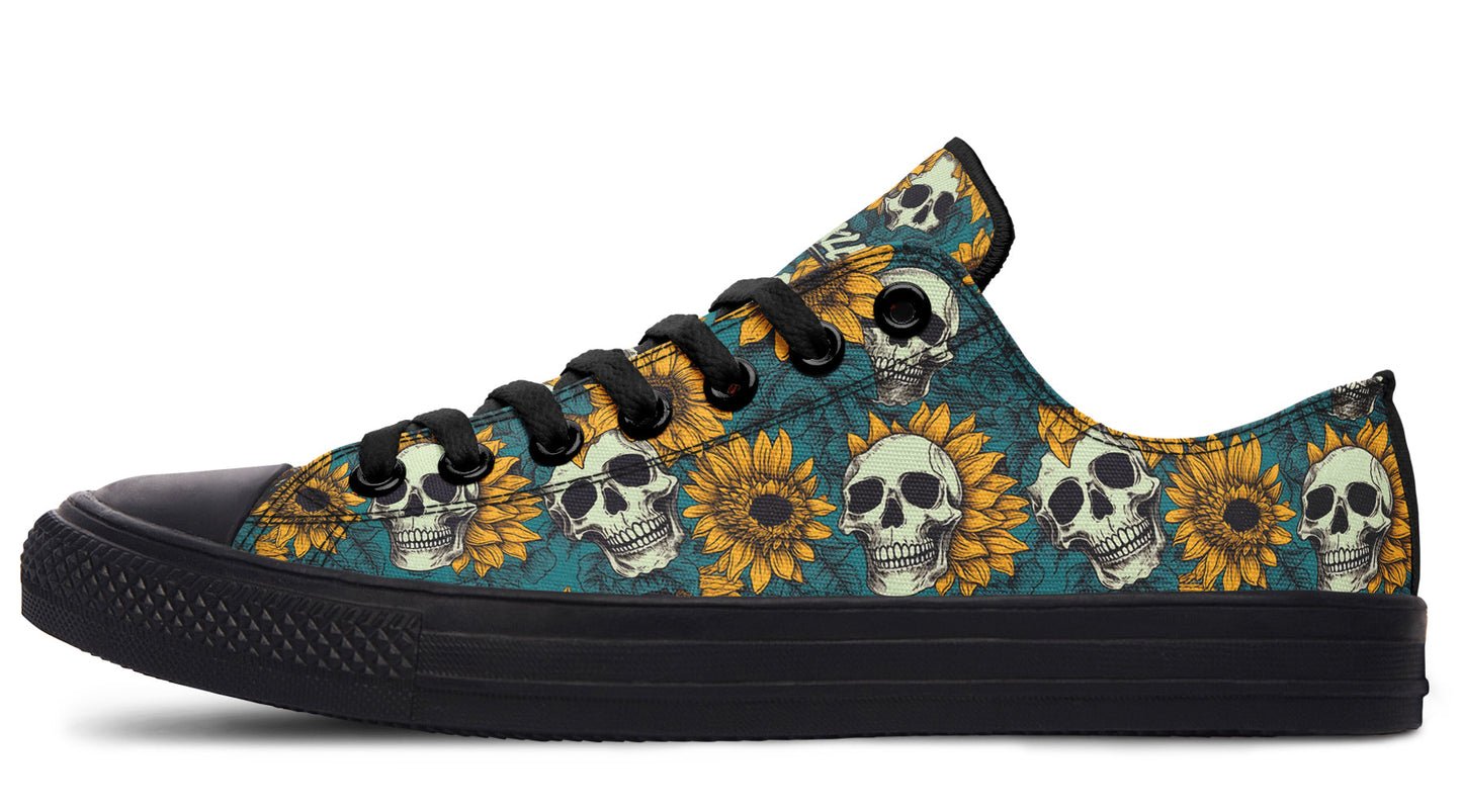 Sunflower And Skulls Low Tops