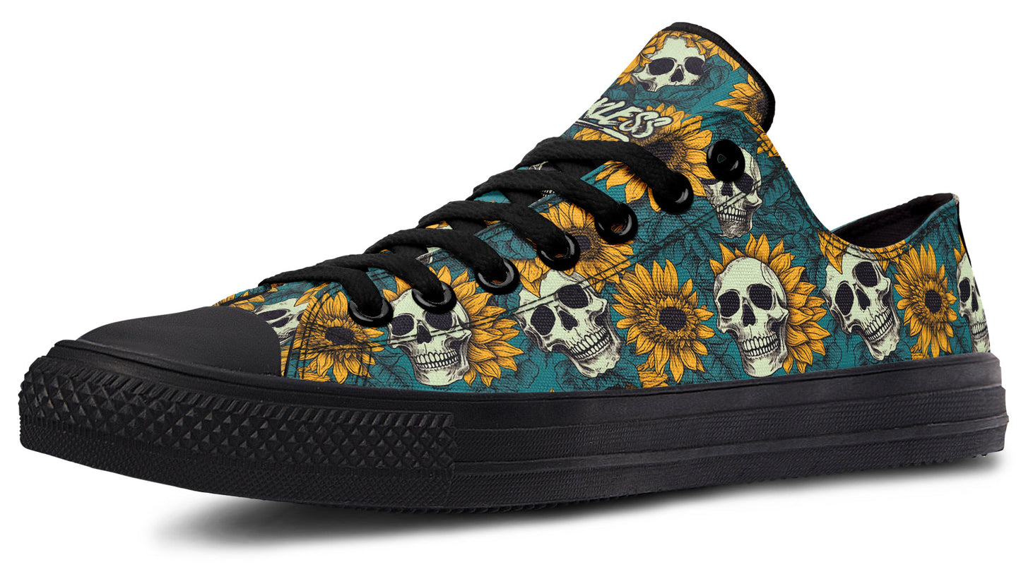 Sunflower And Skulls Low Tops