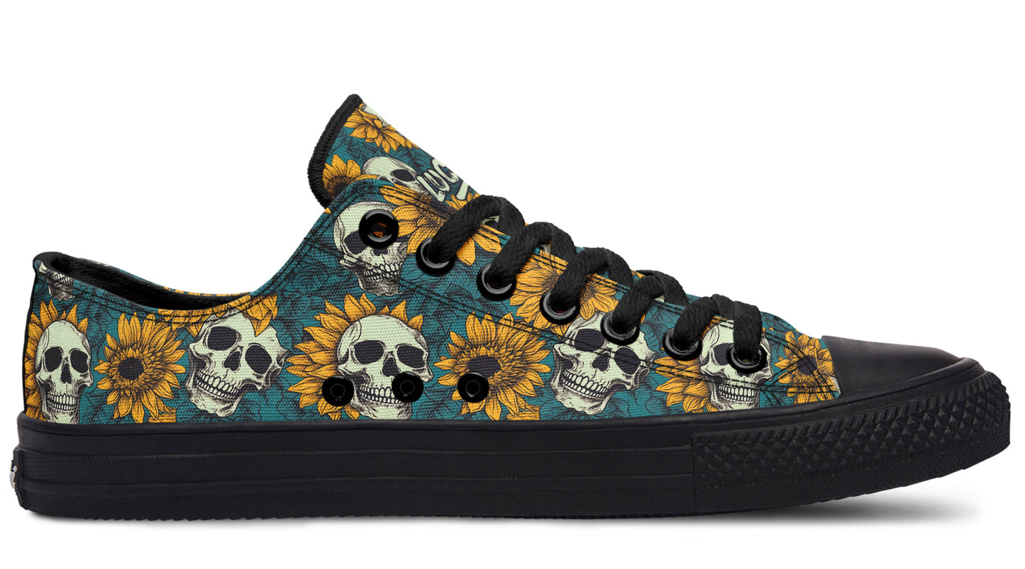 Sunflower And Skulls Low Tops