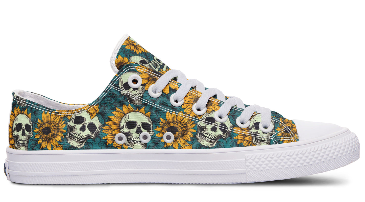 Sunflower And Skulls Low Tops