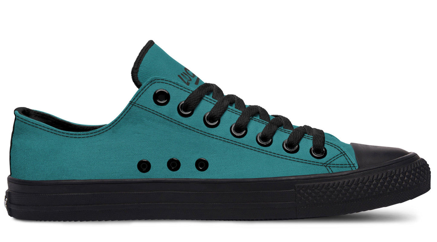 Sunflower And Skulls Teal Low Tops