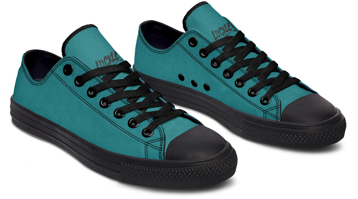 Sunflower And Skulls Teal Low Tops