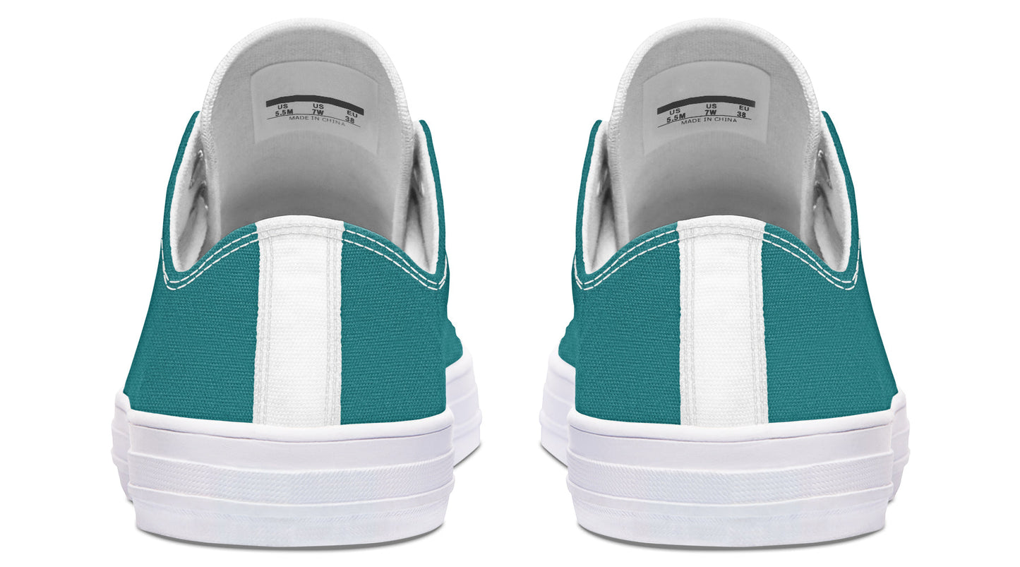 Sunflower And Skulls Teal Low Tops