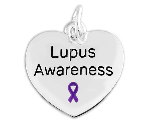 Lupus Awareness Heart Charms
