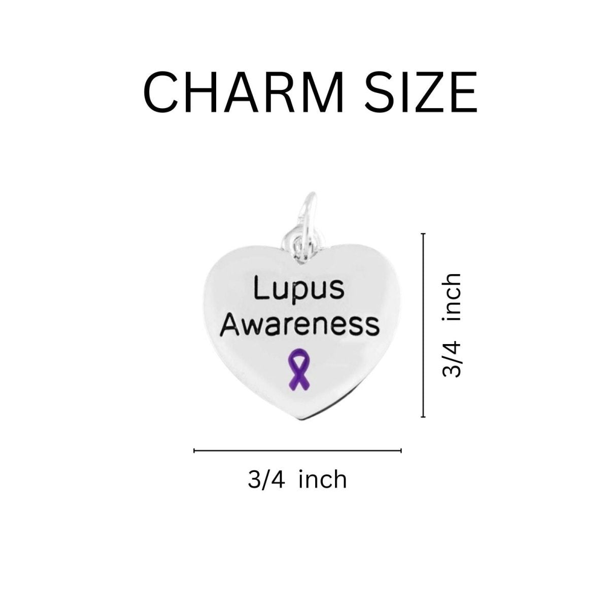 Lupus Awareness Heart Charms