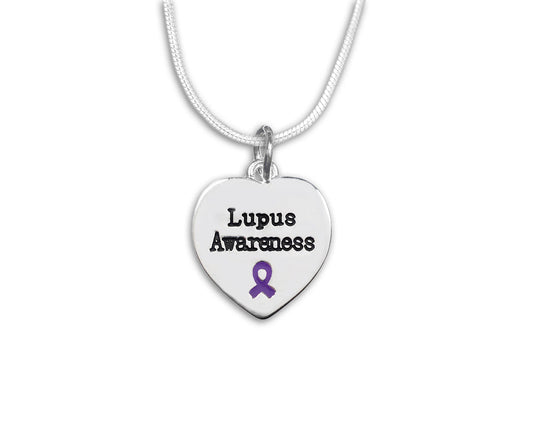 Lupus Awareness Heart Necklaces