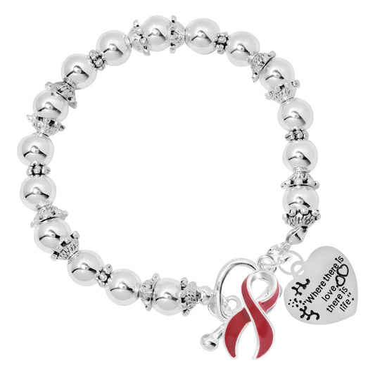 Multiple Myeloma Ribbon Charm Bracelets
