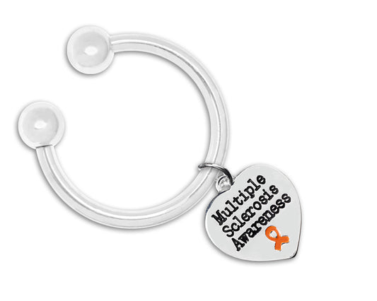 Multiple Sclerosis Awarenes Heart Key Chains