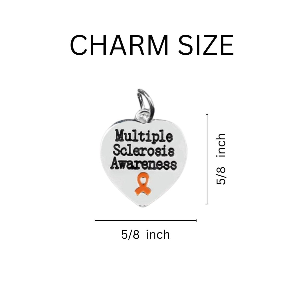 Multiple Sclerosis Heart Retractable Charm Bracelets