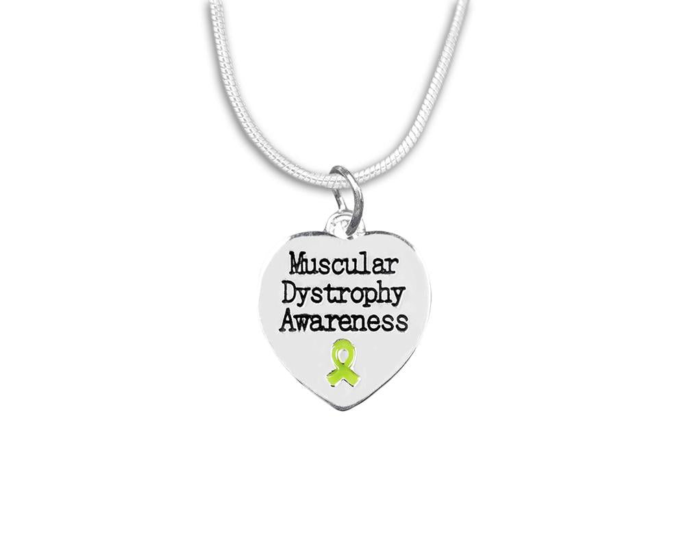 Muscular Dystrophy Awareness Heart Necklaces
