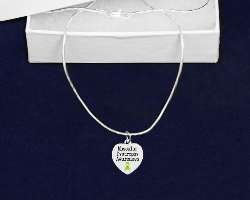 Muscular Dystrophy Awareness Heart Necklaces