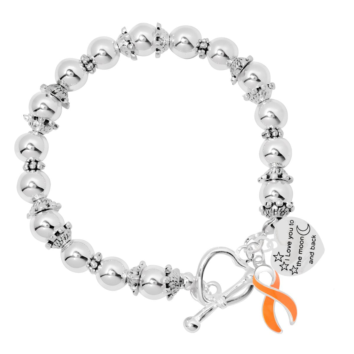 Orange Ribbon I Love You To The Moon And Back Bracelets