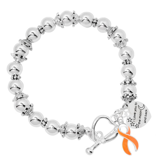 Orange Ribbon I Love You To The Moon And Back Bracelets