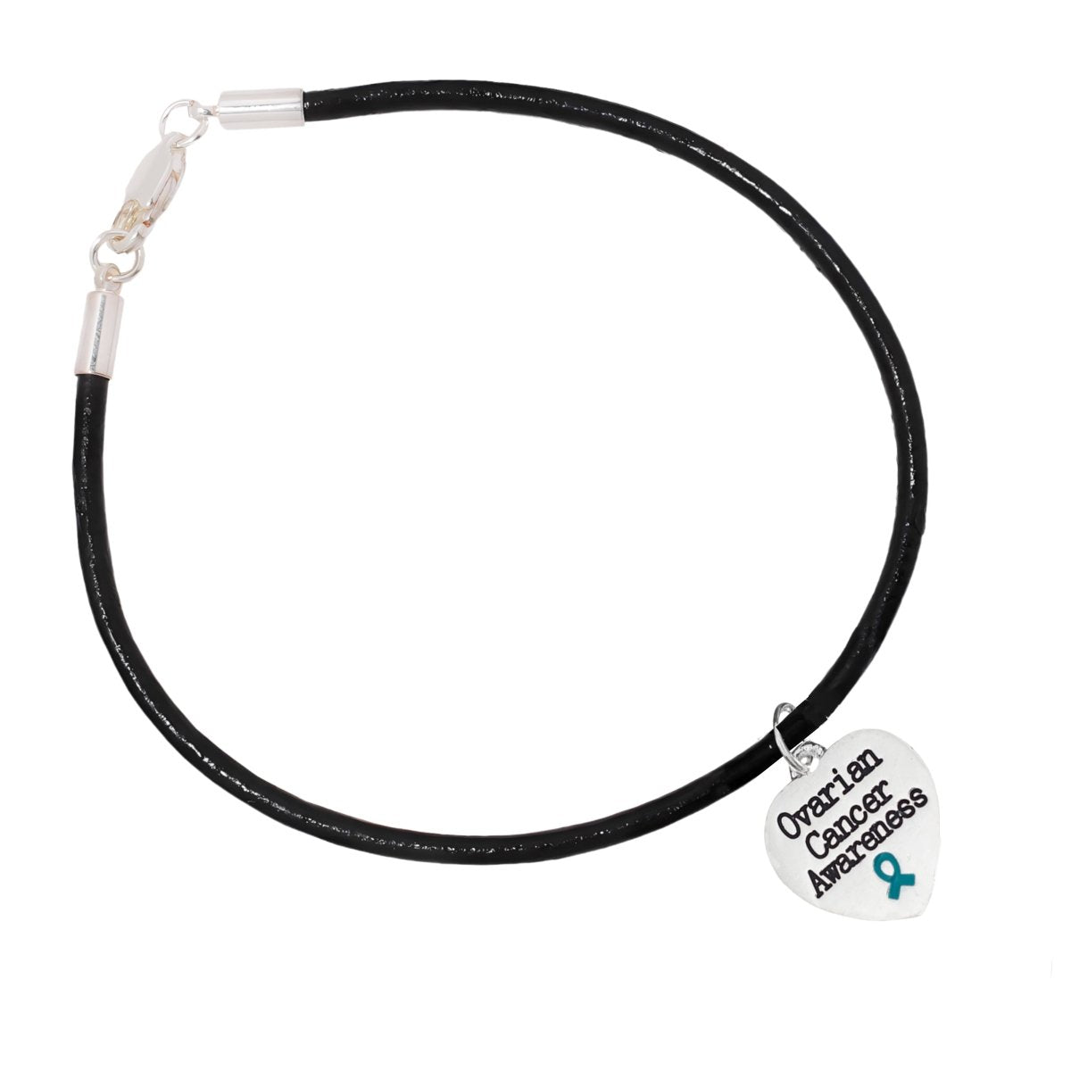 Ovarian Cancer Awareness Black Cord Bracelets