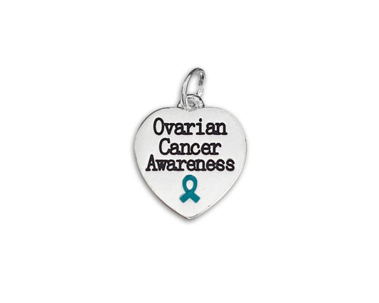 Ovarian Cancer Awareness Heart Charms