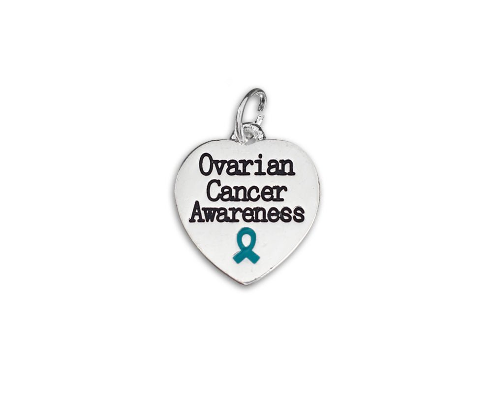 Ovarian Cancer Heart Charm Rope Bracelets