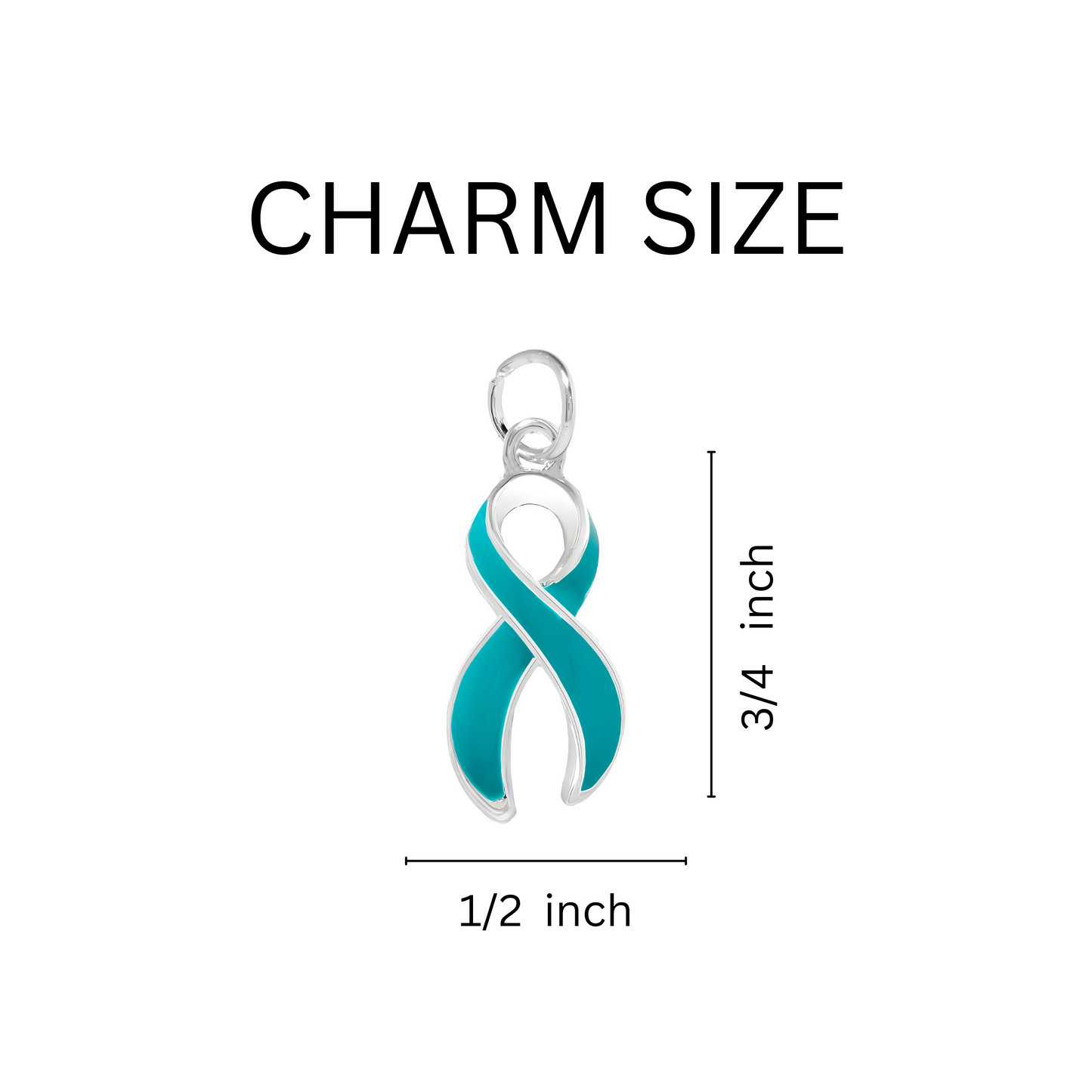 Large Teal Ribbon Charms