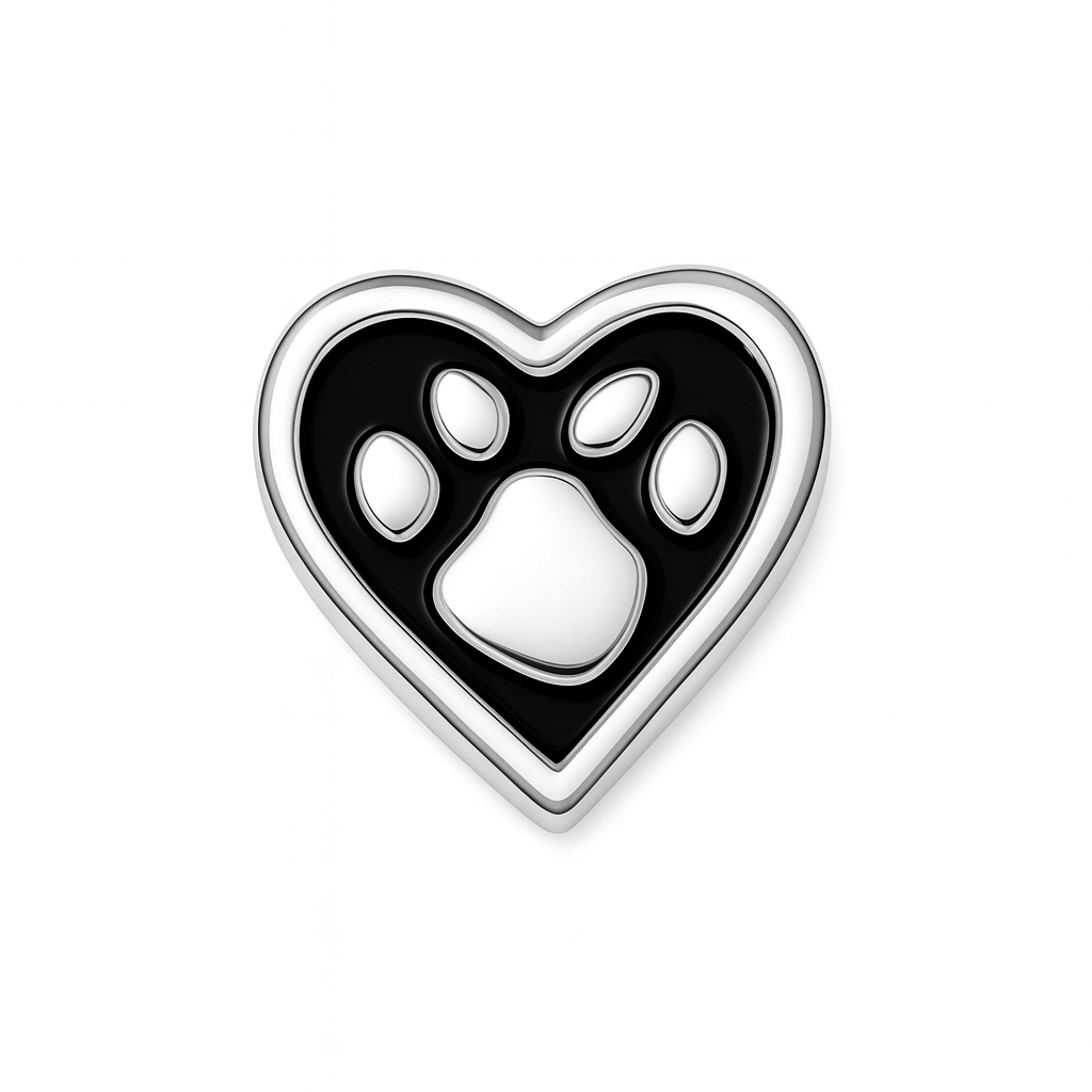 Paw Print Heart Tac Pins