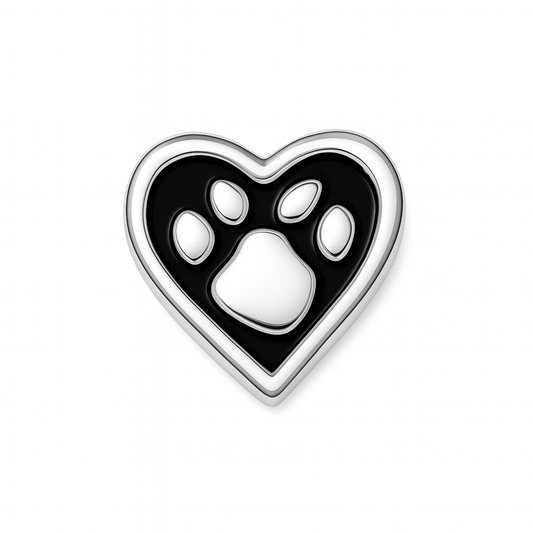 Paw Print Heart Tac Pins