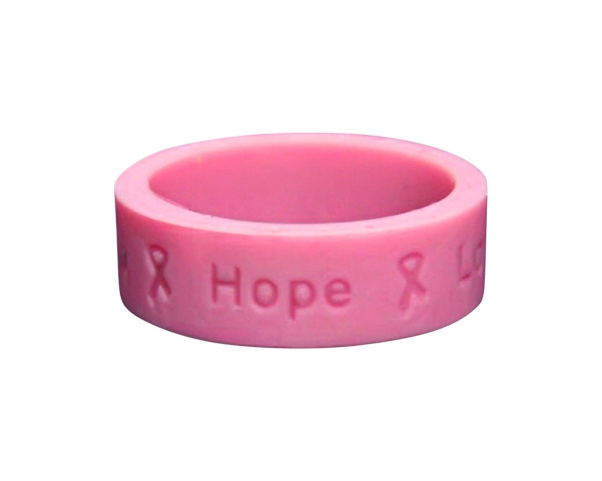 Pink Breast Cancer Awareness Silicone Rings