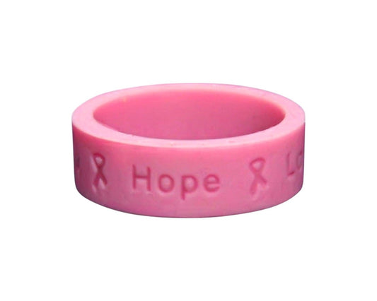 Pink Breast Cancer Awareness Silicone Rings