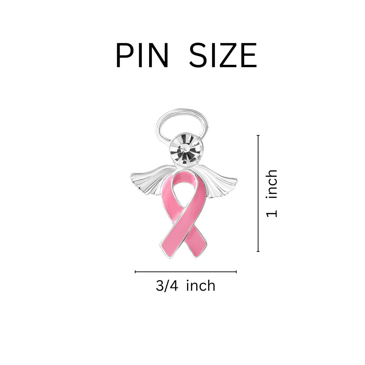 Pink Ribbon Angel Awareness Pins