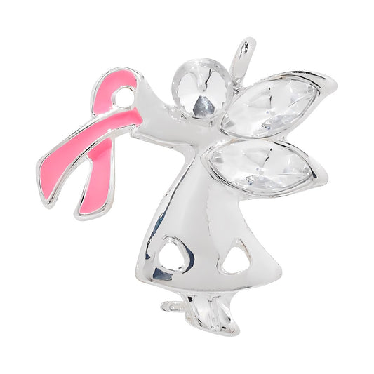 Pink Ribbon Angel By My Side Pins