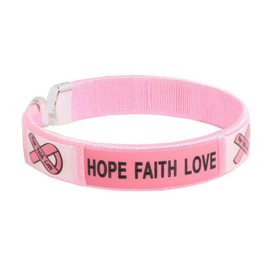 Pink Ribbon Awareness Bangle Bracelets