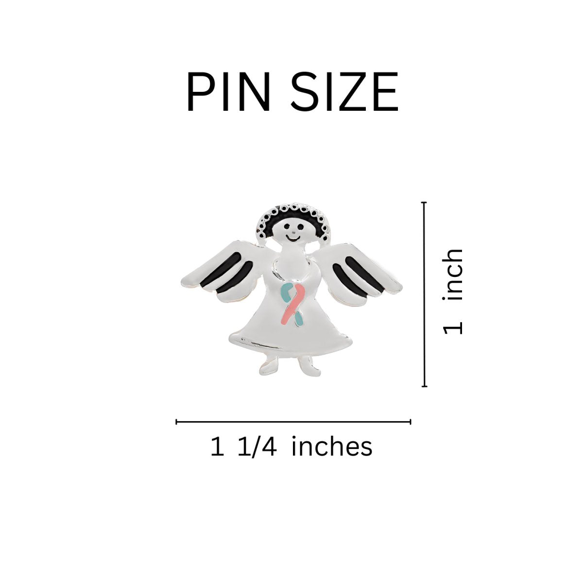 Pink & Blue Ribbon Angel Pins