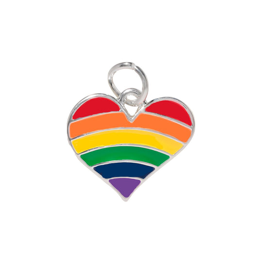 Rainbow Heart Gay Pride Charms