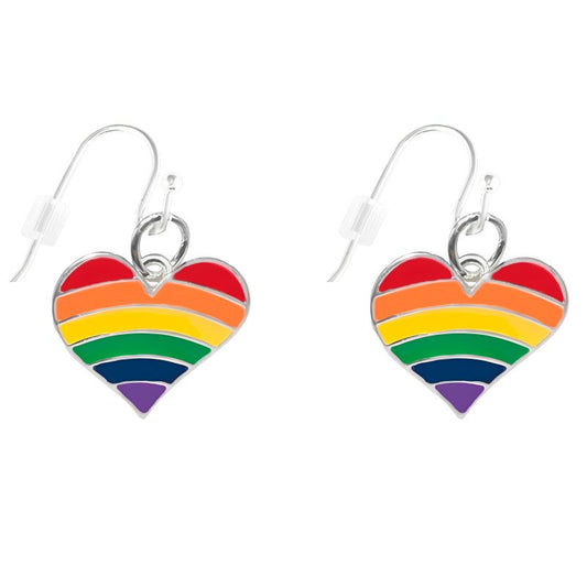 Rainbow Heart Hanging Earrings