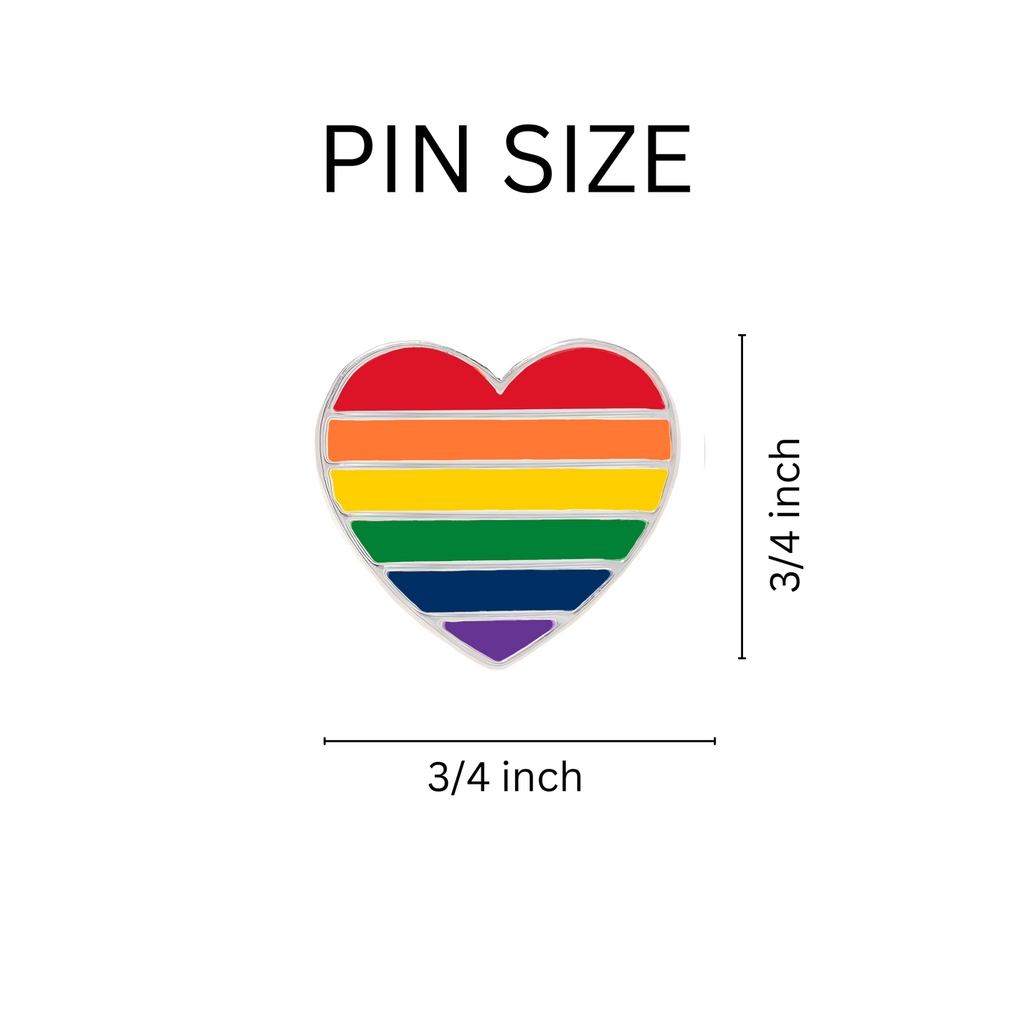 Rainbow Heart Shaped Gay Pride Pins