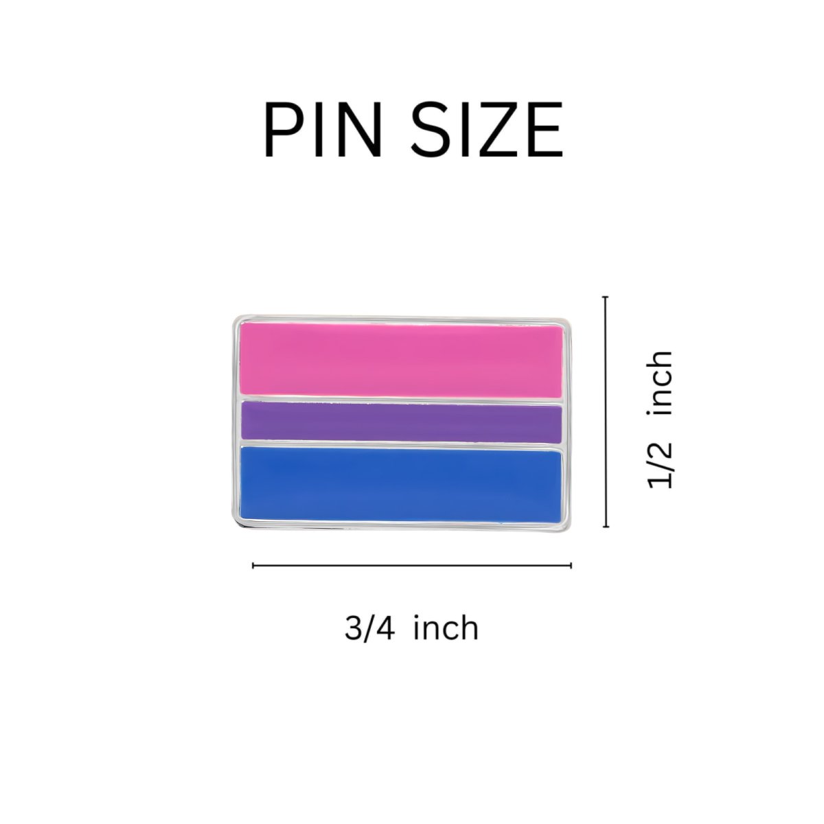 Rectangle Bisexual Pride Flag Pins