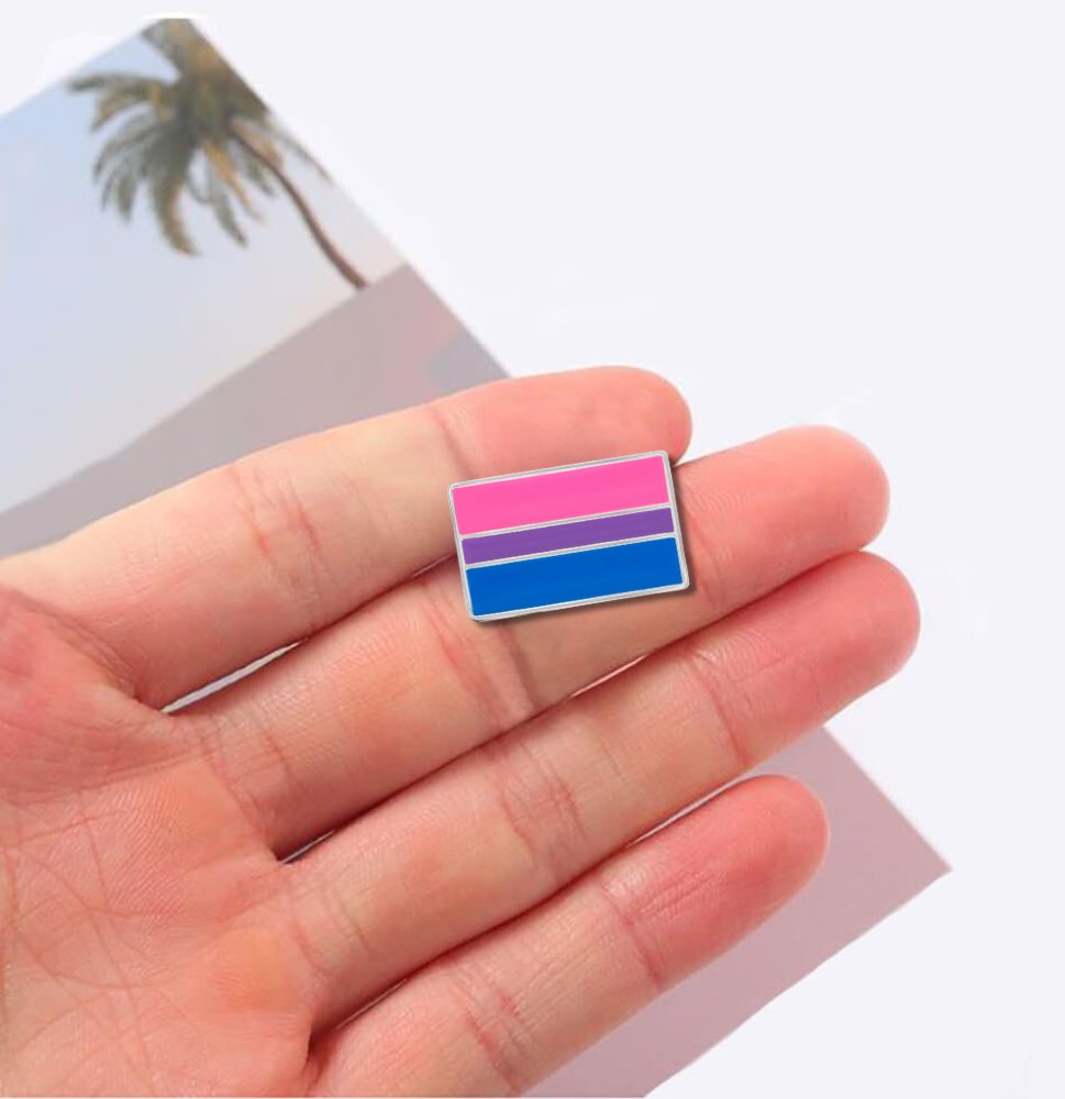 Rectangle Bisexual Pride Flag Pins