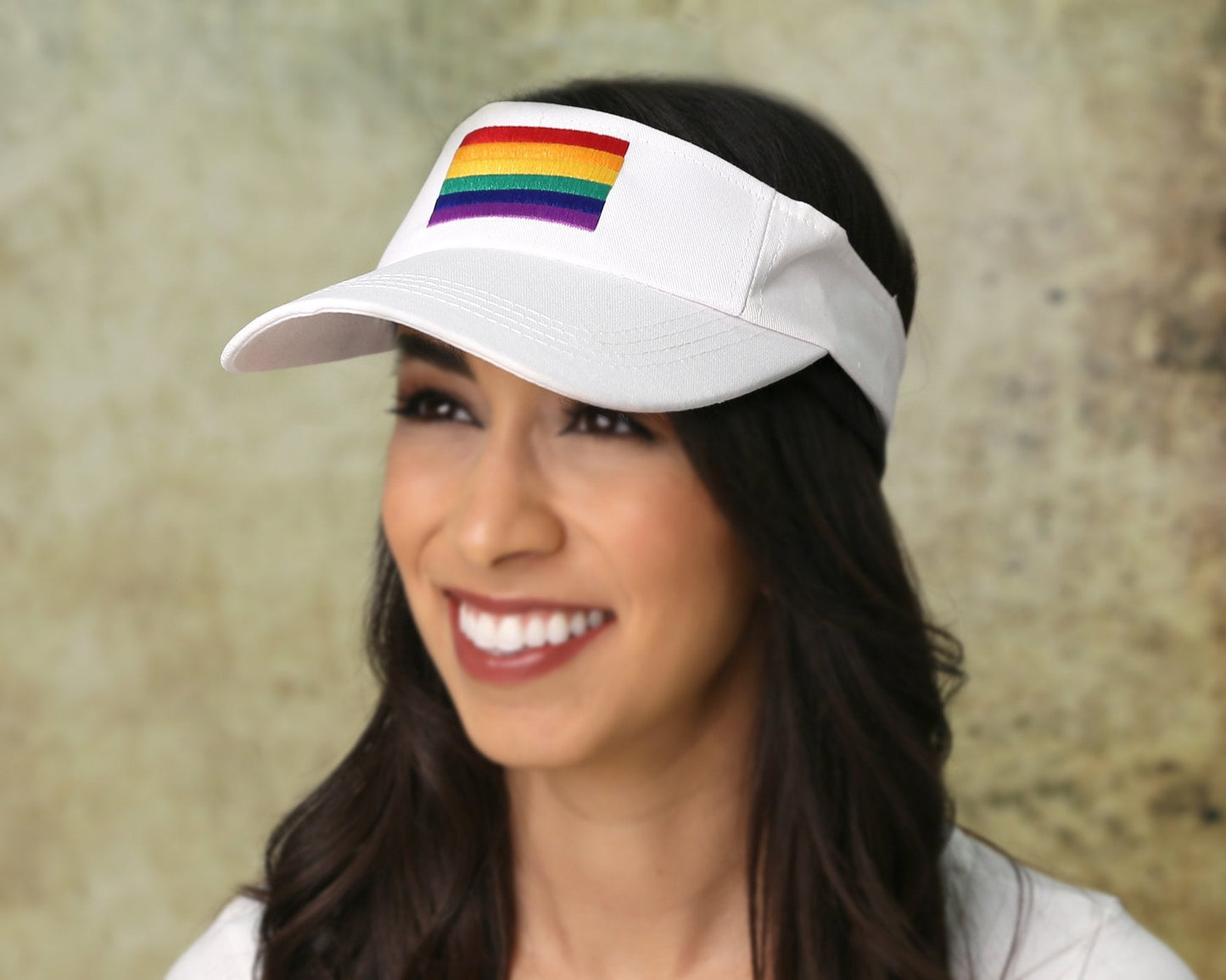 Rectangle Rainbow Visors in White ()