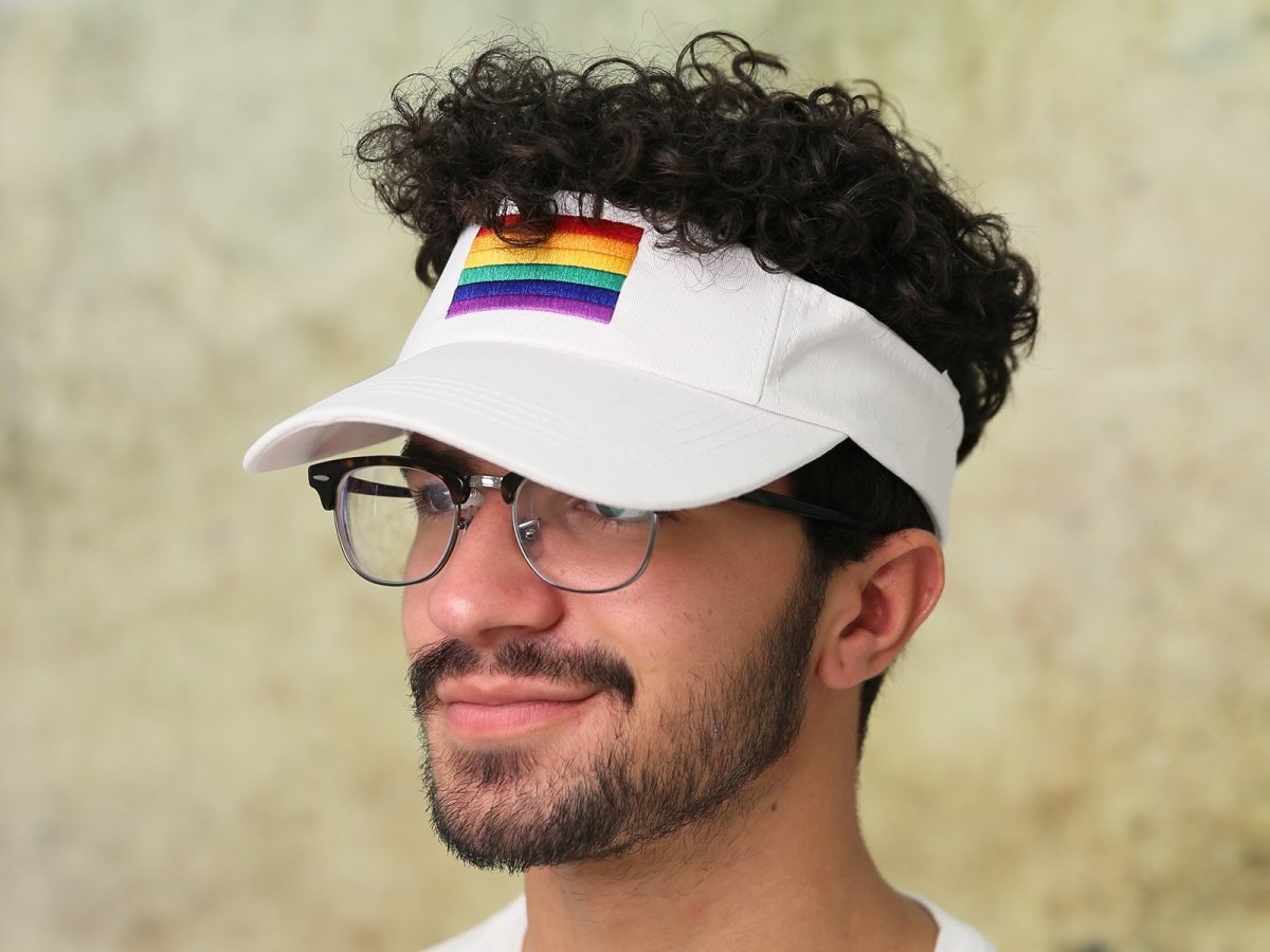 Rectangle Rainbow Visors in White ()