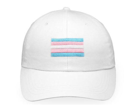 Rectangle Transgender Flag Hats in White
