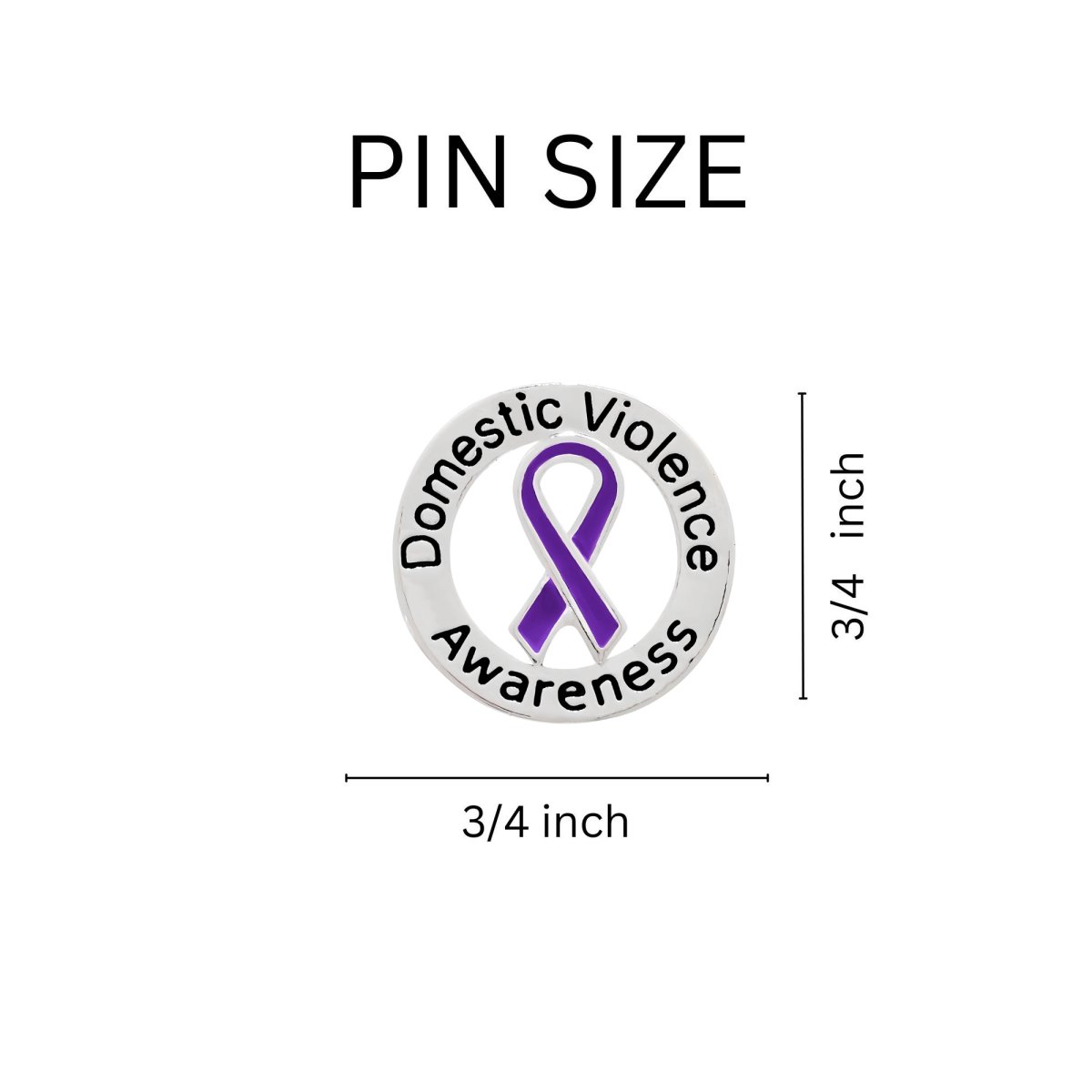 Round Domestic Violence Awareness Ribbon Pins