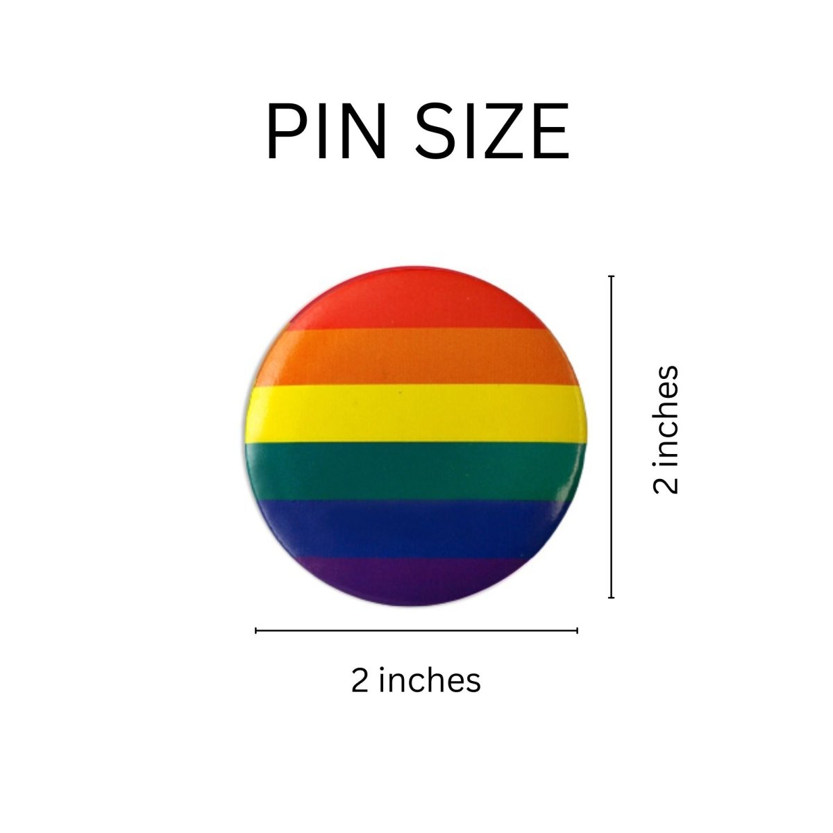 Round Rainbow Striped Pins