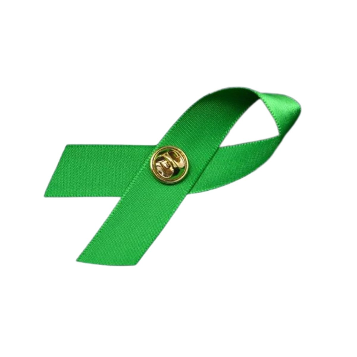Satin Cerebral Palsy Awareness Green Ribbon Pins