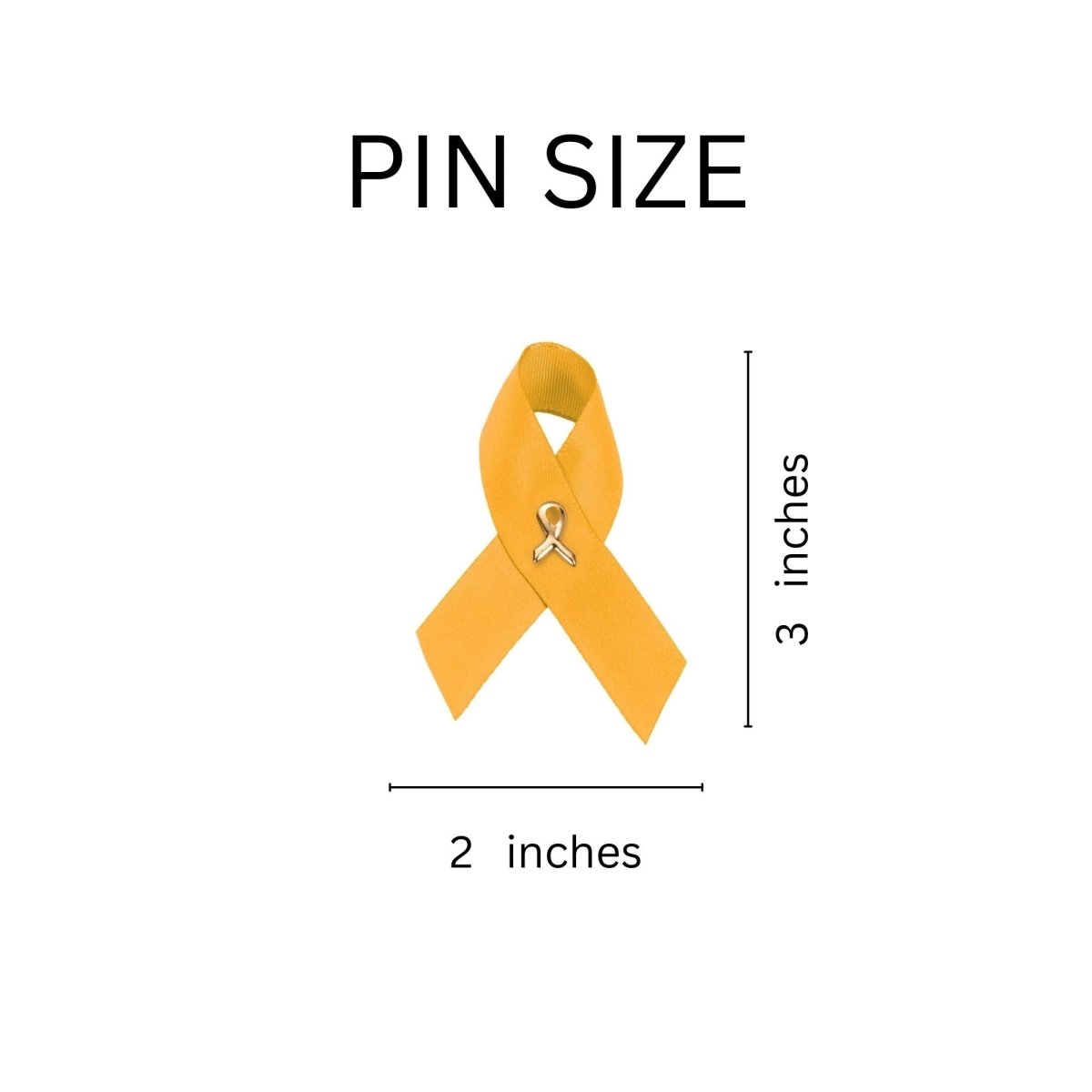 Satin Gold Ribbon Awareness Pins