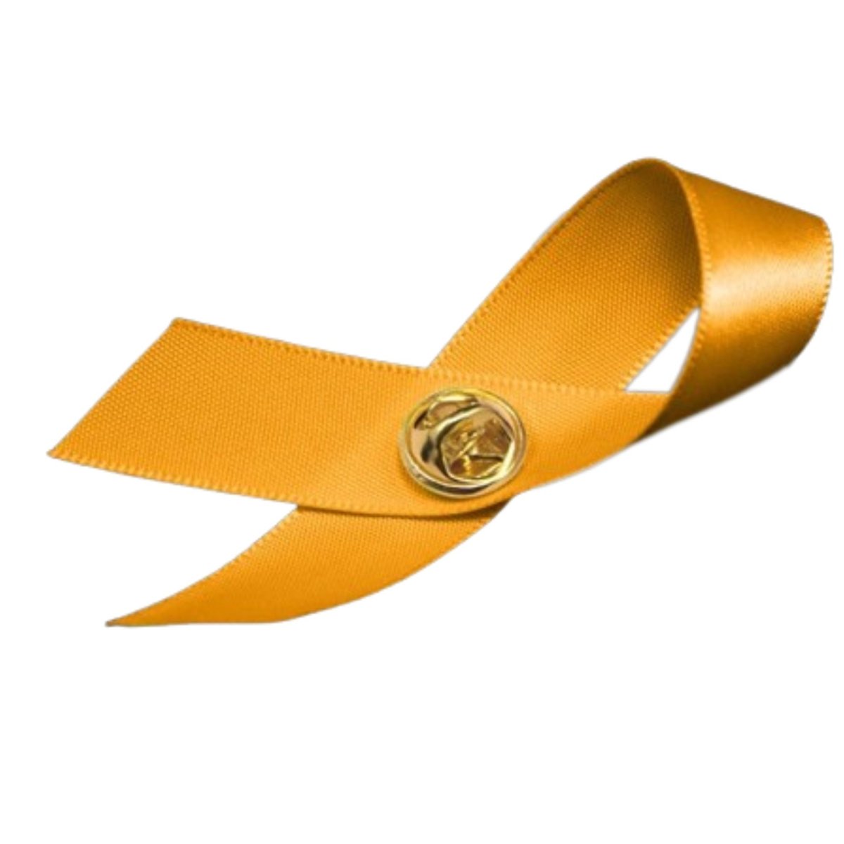 Satin Gold Ribbon Awareness Pins