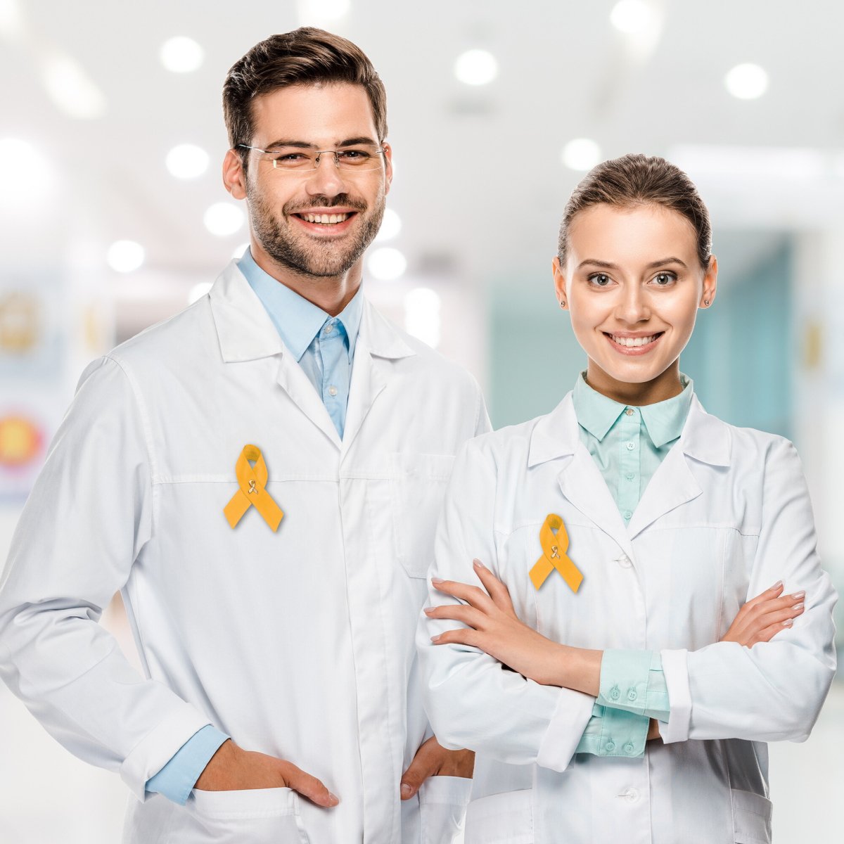 Satin Gold Ribbon Awareness Pins